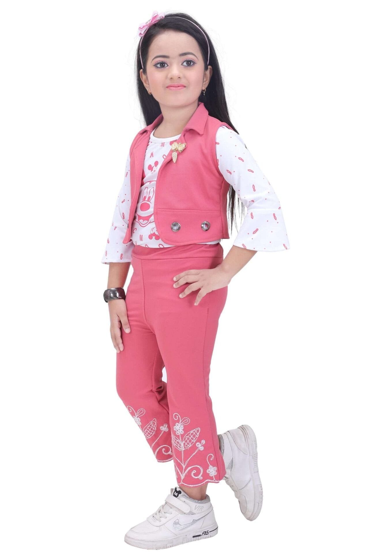 Girls' Pink Clothing Set with Jacket - Age 2 to 7 Years - Image 2