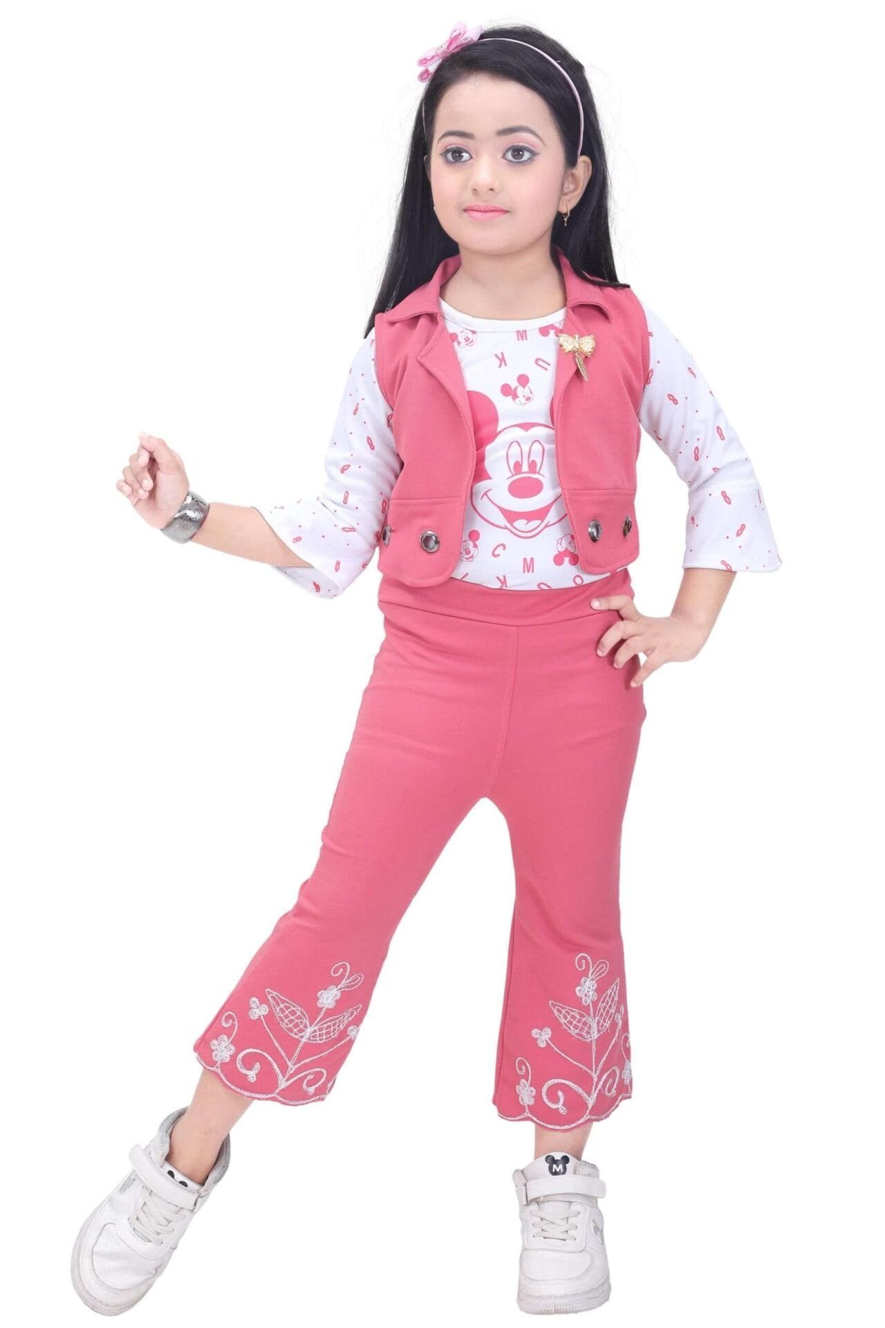 Girls' Pink Clothing Set with Jacket - Age 2 to 7 Years - Image 5