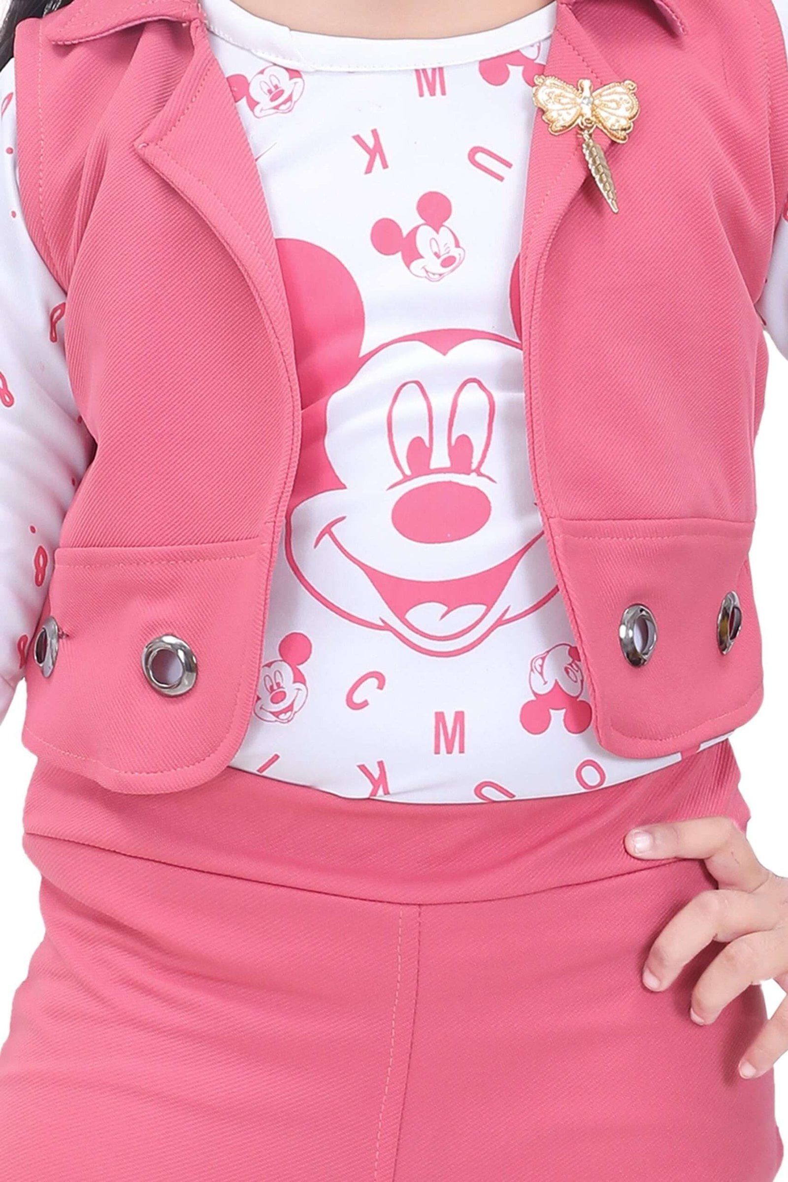 Girls' Pink Clothing Set with Jacket - Age 2 to 7 Years - Image 4