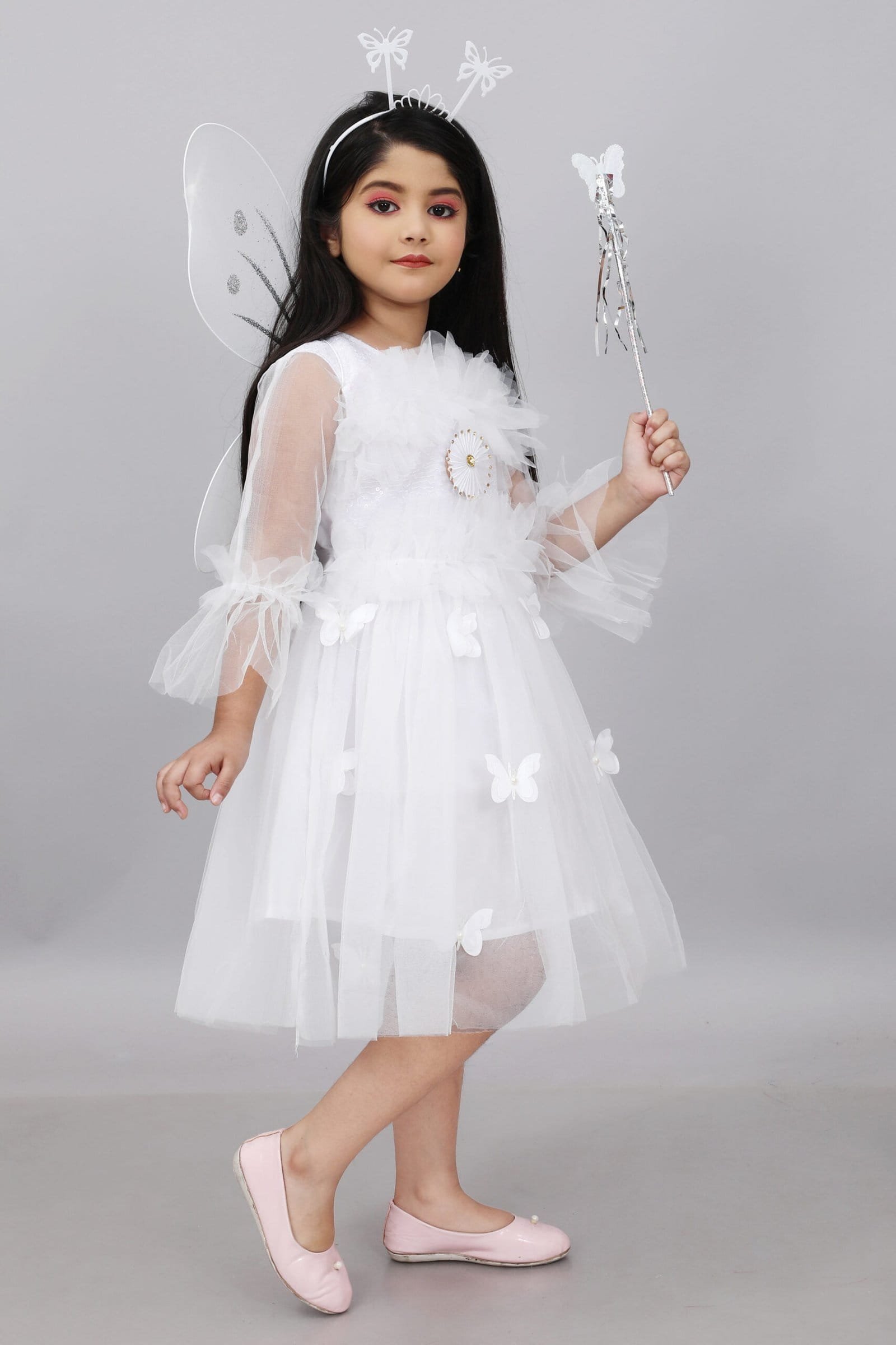 Pari Frock Dress for Girls White Color - Image 3