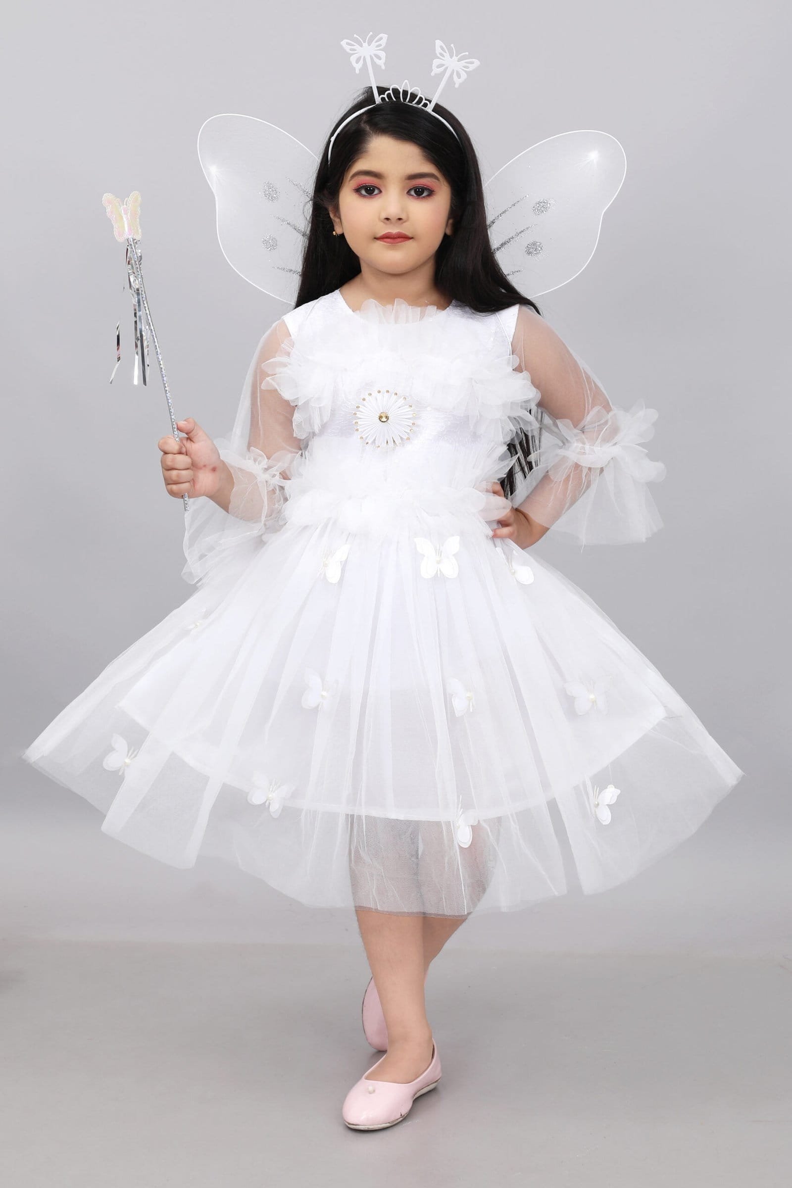 Pari Frock Dress for Girls White Color