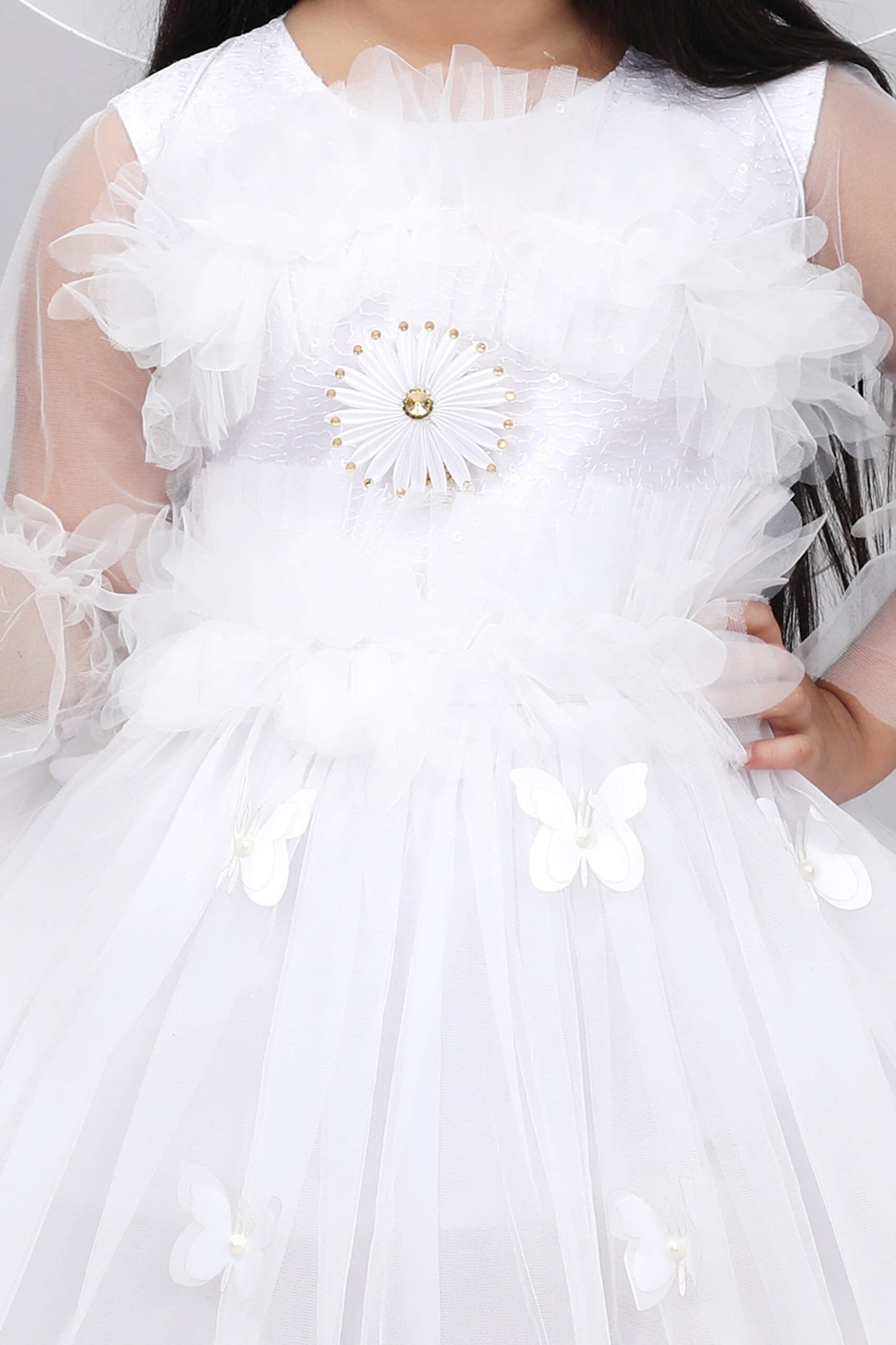 Pari Frock Dress for Girls White Color - Image 4