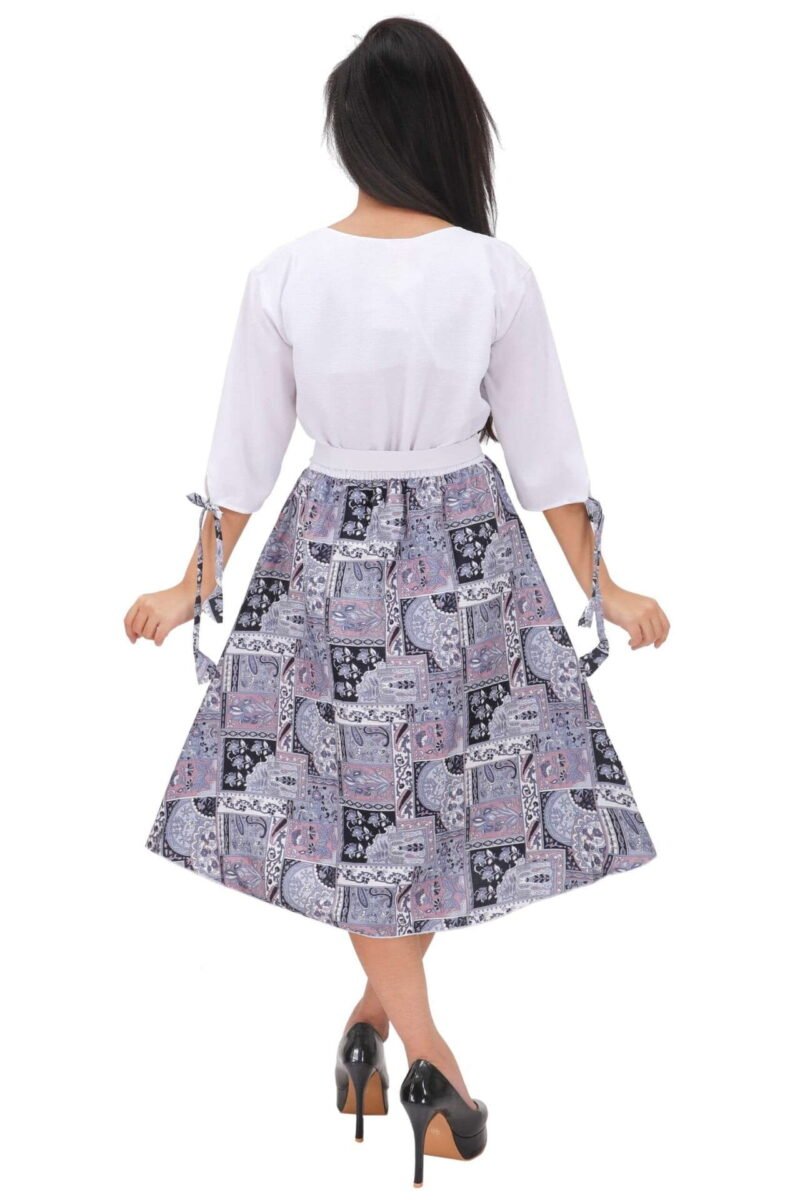 Alternative view of Women's Wrap Long Top - Black & White Printed Party Wear | Shop X Now