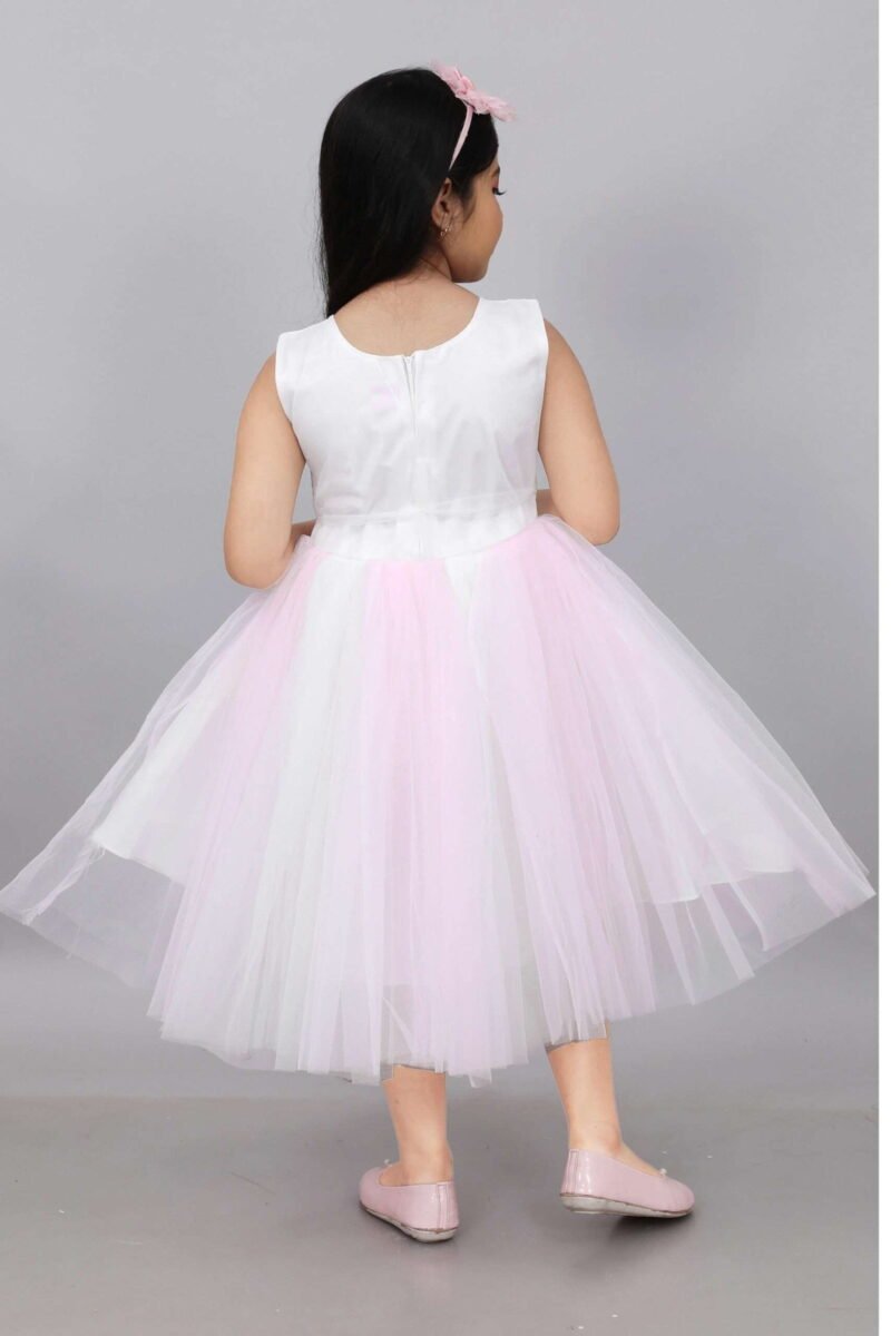 Alternative view of Girls Pink Net Frock Party Formal Dress | Shop X Now