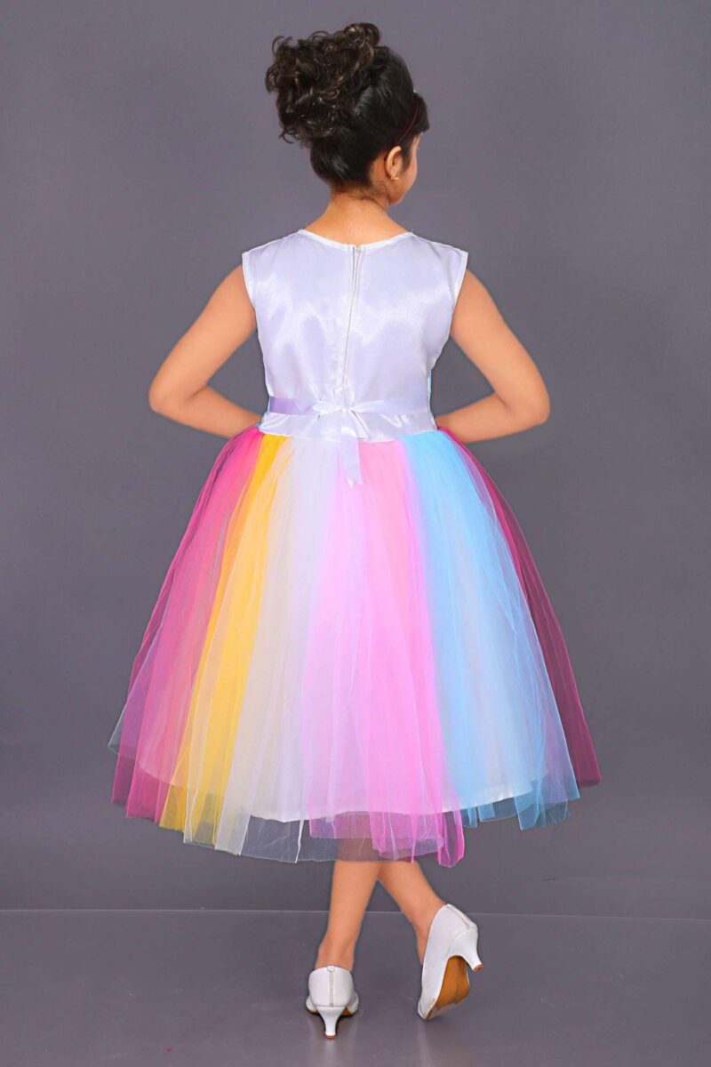 Alternative view of Lighting dress Girls Multicolor Net Frock Unicorn Print | Shop X Now