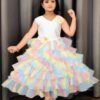 Girls Light Multicolor Party Wear Gown Frock | Shop X Now
