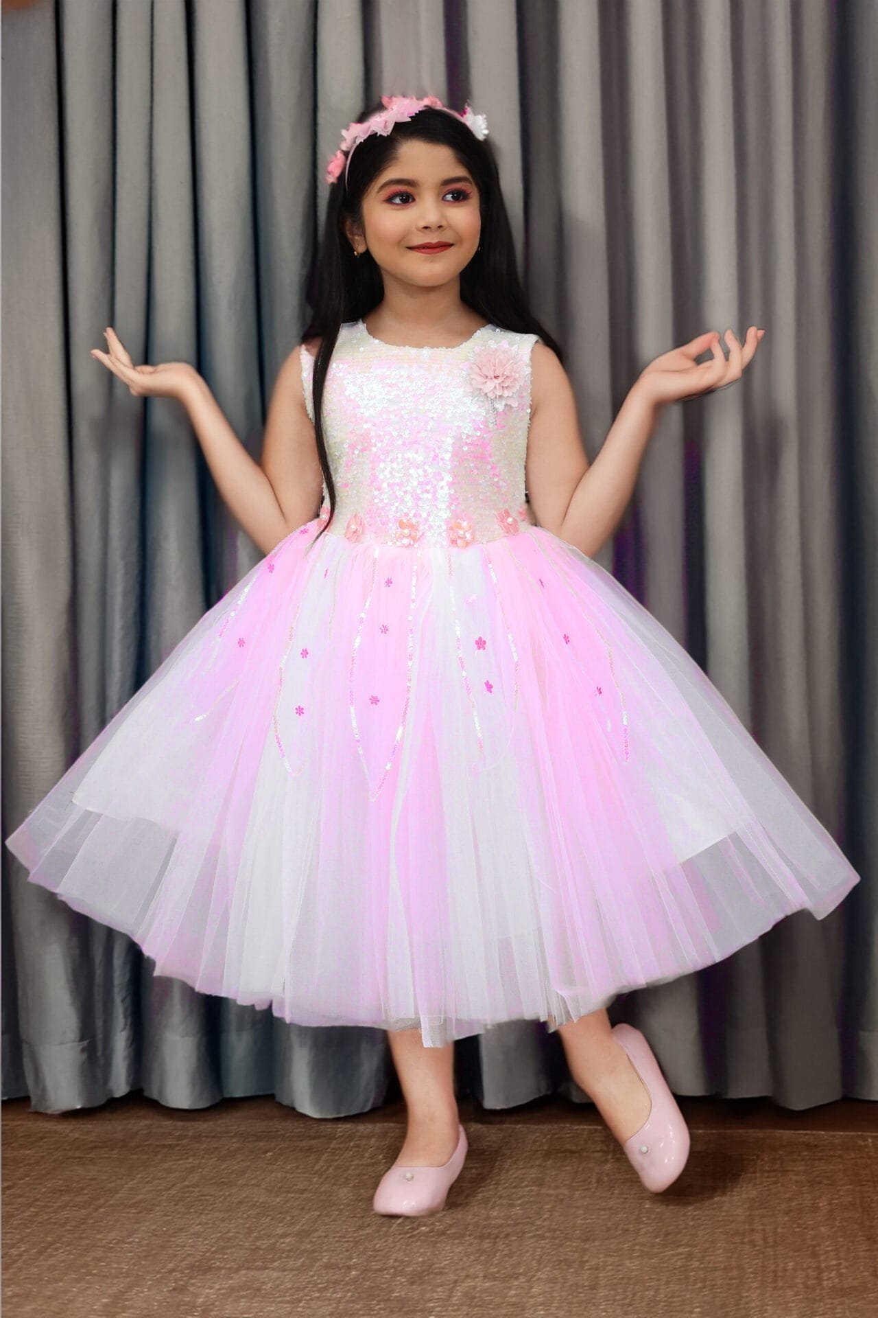 Girls Pink Net Frock Party Formal Dress Girls Pink Net Frock Party Formal Dress | Shop X Now