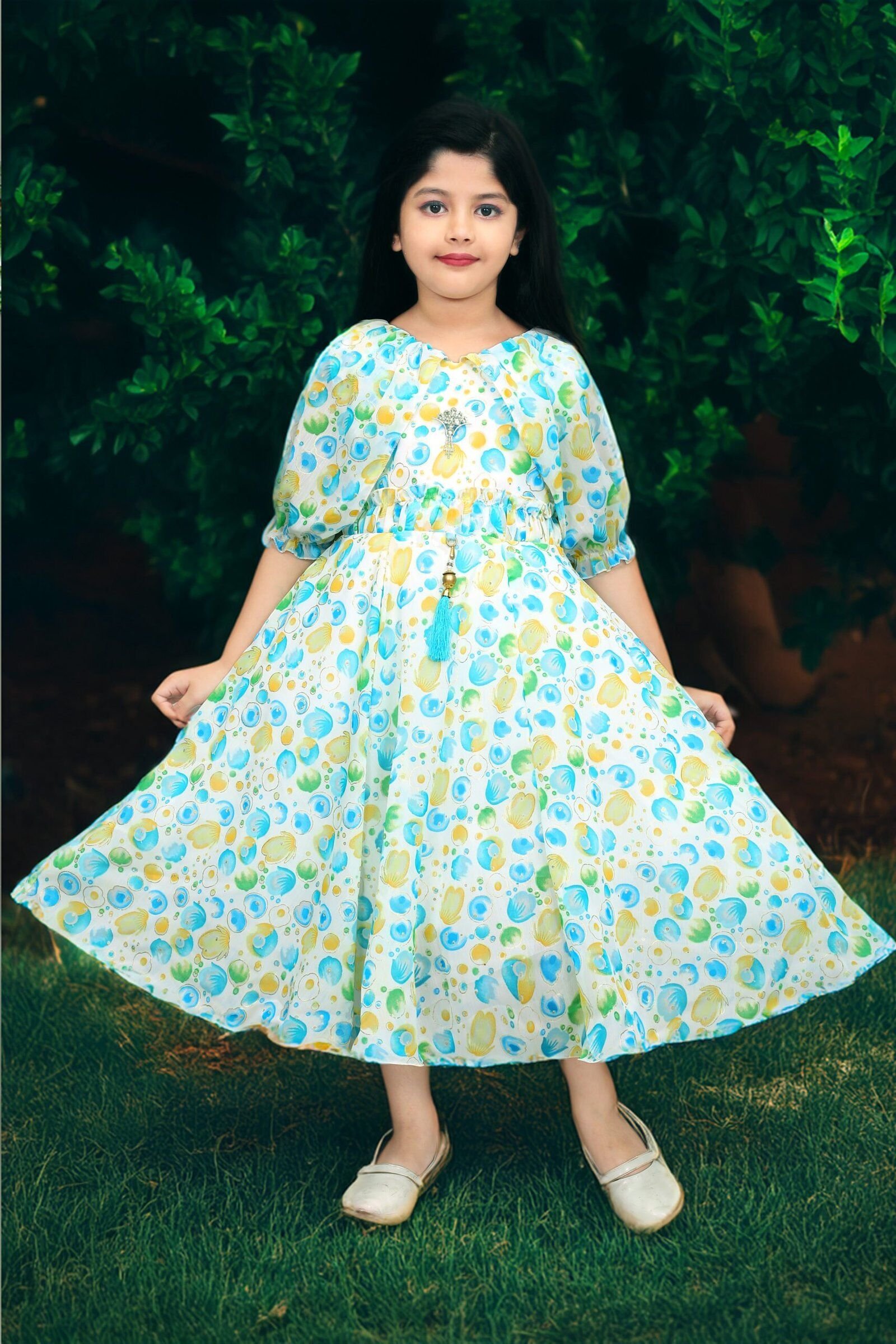 Girls Printed Chiffon Frock - Casual Wear Girls Printed Chiffon Frock – Casual Wear | Shop X Now