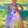 Lighting dress Girls Multicolor Net Frock Unicorn Print | Shop X Now
