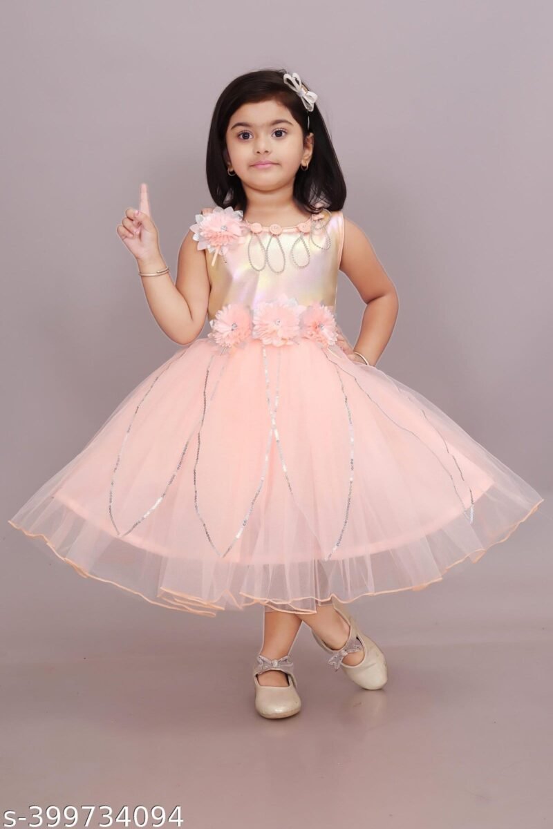 Girls Net Frock for Kids Dress Peach Color Girls Net Frock for Kids Dress Peach Color | Shop X Now