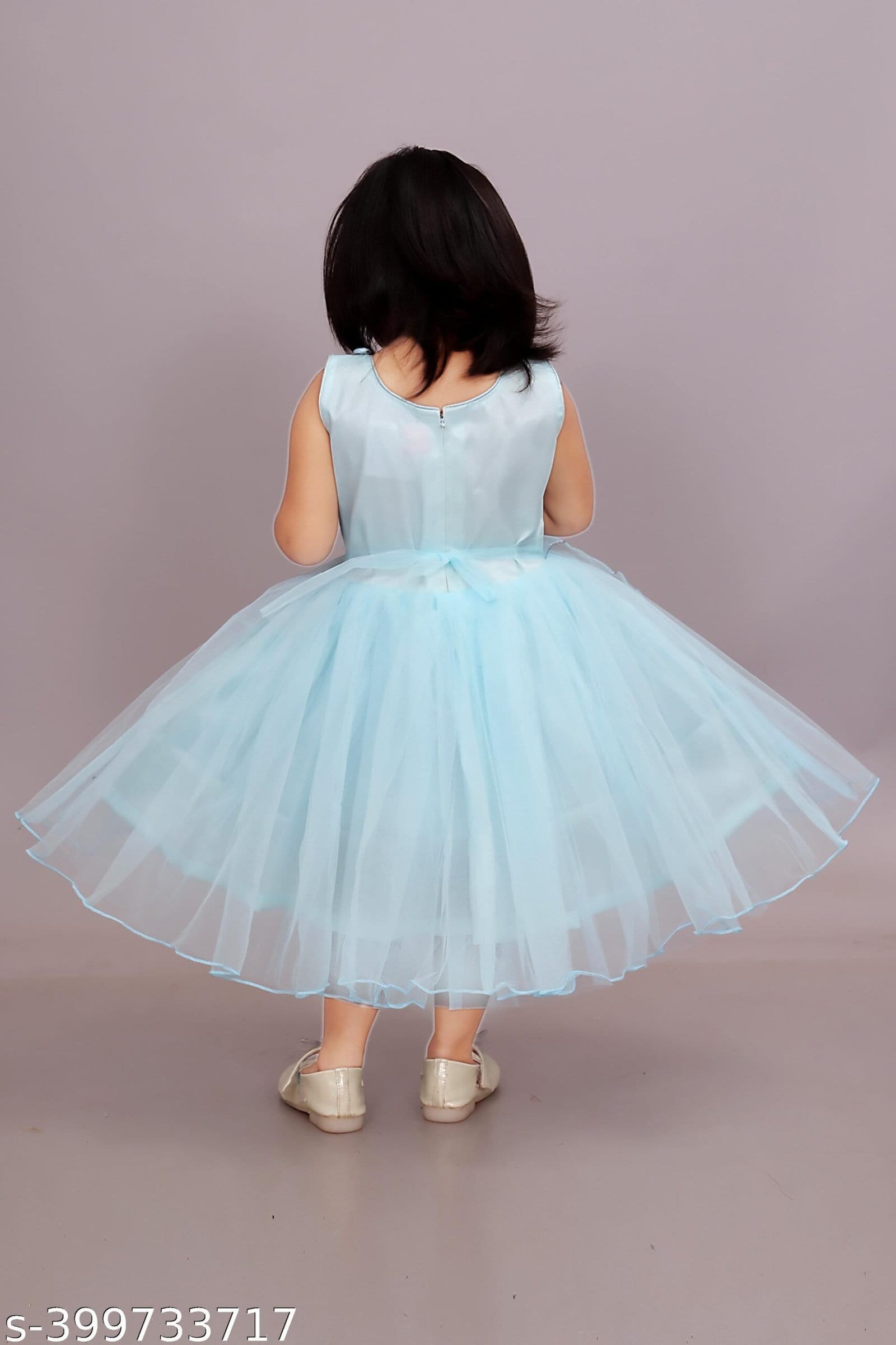 Girls Net Frock for Kids Dress Firoja Color - Image 2
