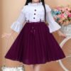 Girls Maroon and White Western Style Party Dress | Shop X Now