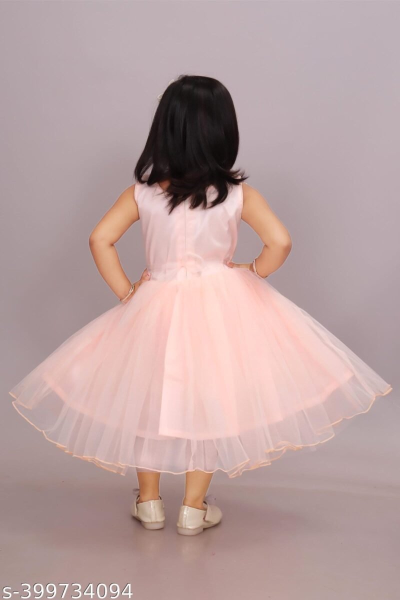 Alternative view of Girls Net Frock for Kids Dress Peach Color | Shop X Now