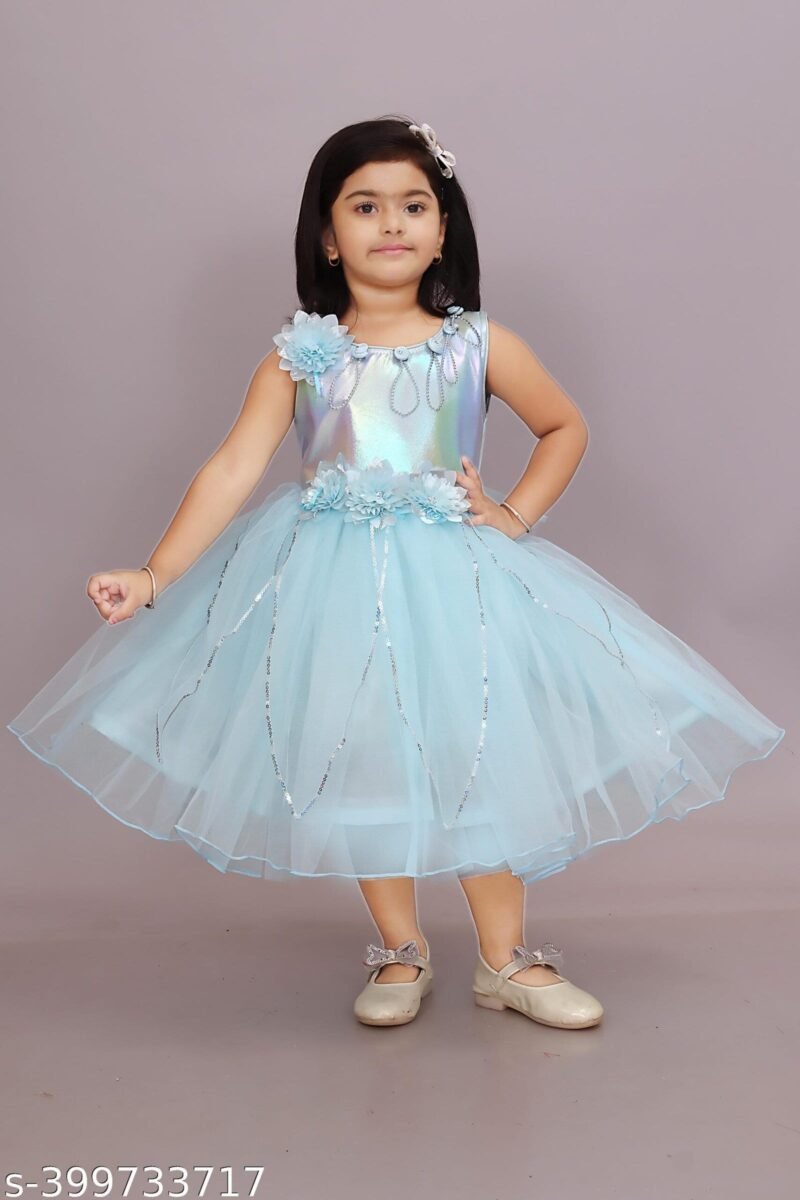 Girls Net Frock for Kids Dress Firoja Color Girls Net Frock for Kids Dress Firoja Color | Shop X Now