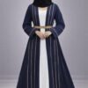 White Inner + Navi bloue Burqha Set full sleeve | Shop X Now