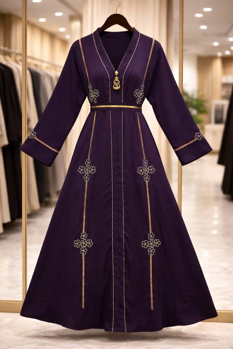 Elegant Women’s Black Abaya Dress – Modest Dubai Style Kaftan with Floral Embroidery, Open Front Kimono Robe for Prayer, Ramadan & Eid – Lightweight & Breathable Fabric Elegant Women’s Black Abaya Dress – Modest Dubai Style Kaftan with Floral Embroidery, Open Front Kimono Robe for Prayer, Ramadan & Eid – Lightweight & Breathable Fabric - Image 4 | Shop X Now