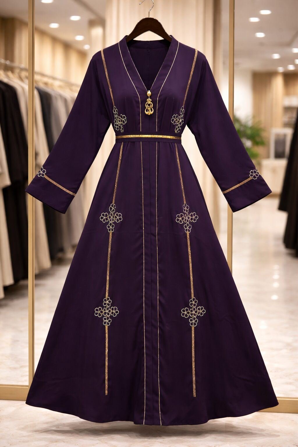Elegant Women’s Black Abaya Dress – Modest Dubai Style Kaftan with Floral Embroidery, Open Front Kimono Robe for Prayer, Ramadan & Eid – Lightweight & Breathable Fabric Elegant Women’s Black Abaya Dress – Modest Dubai Style Kaftan with Floral Embroidery, Open Front Kimono Robe for Prayer, Ramadan & Eid – Lightweight & Breathable Fabric - Image 4 | Shop X Now