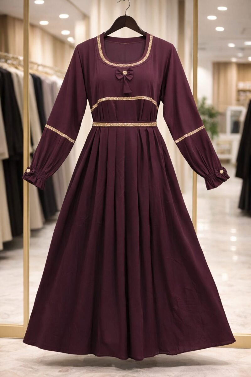 stone wrok burqha Maroon color best desgine - Image 3 | Shop X Now