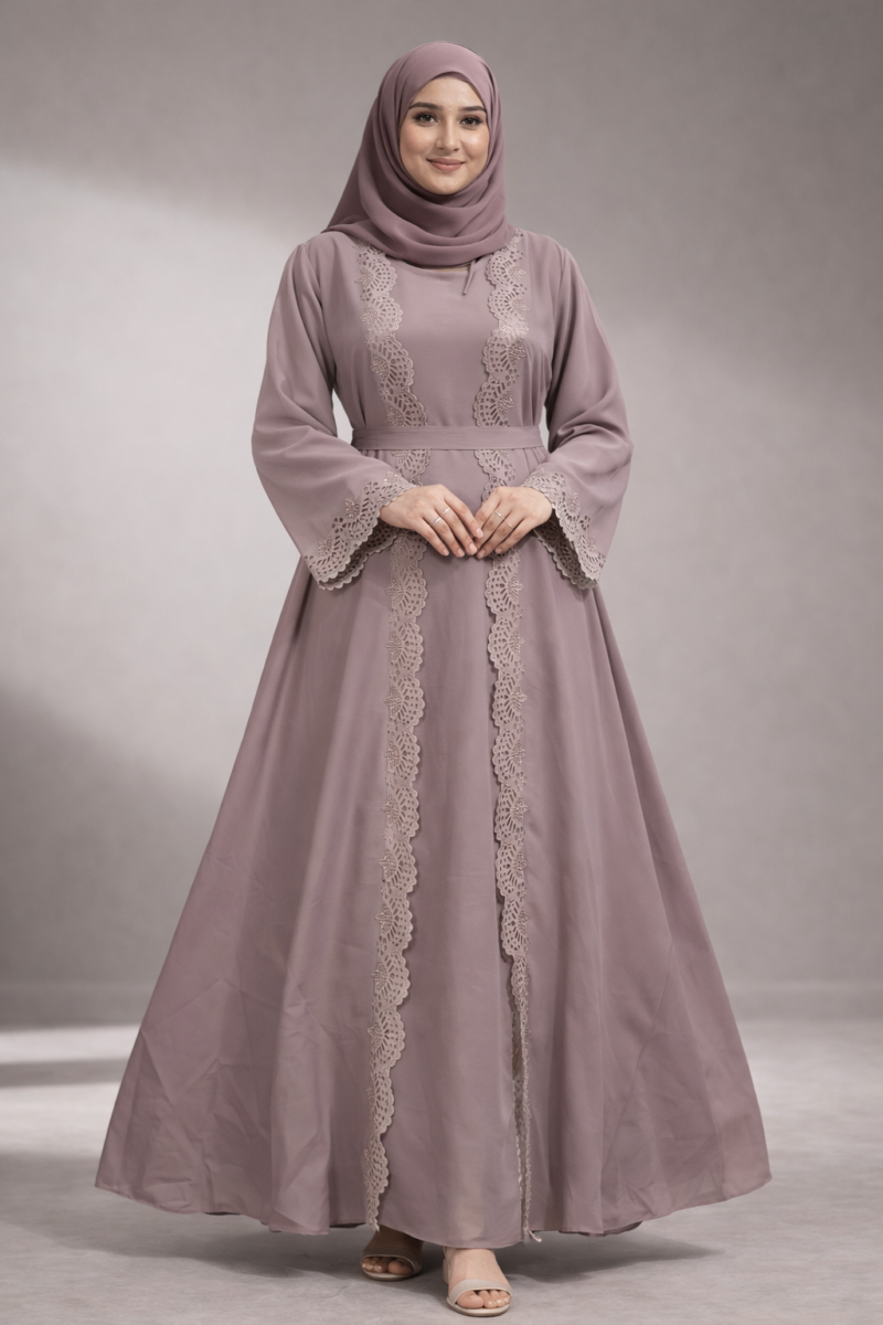 Cutout desgine Burqa ligth pink color