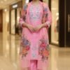 print Orna Churidar Ambotary work desgine Pink color