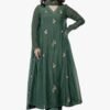 Women Embroidery Solid Anarkali Kurta and Pant Set with Dupatta