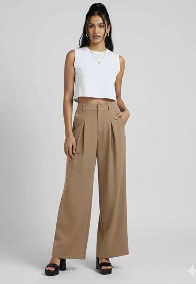 High-Waist Korean Trousers with Wide Baggy Fit | Trendy GenZ Streetwear Pants High-Waist Korean Trousers with Wide Baggy Fit | Trendy GenZ Streetwear Pants - Image 3 | Shop X Now