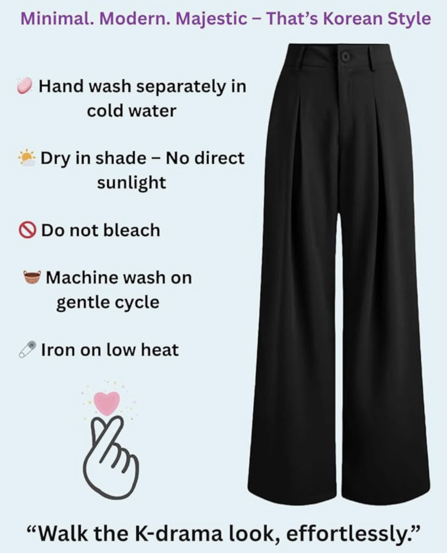 High-Waist Korean Trousers with Wide Baggy Fit | Trendy GenZ Streetwear Pants High-Waist Korean Trousers with Wide Baggy Fit | Trendy GenZ Streetwear Pants - Image 4 | Shop X Now