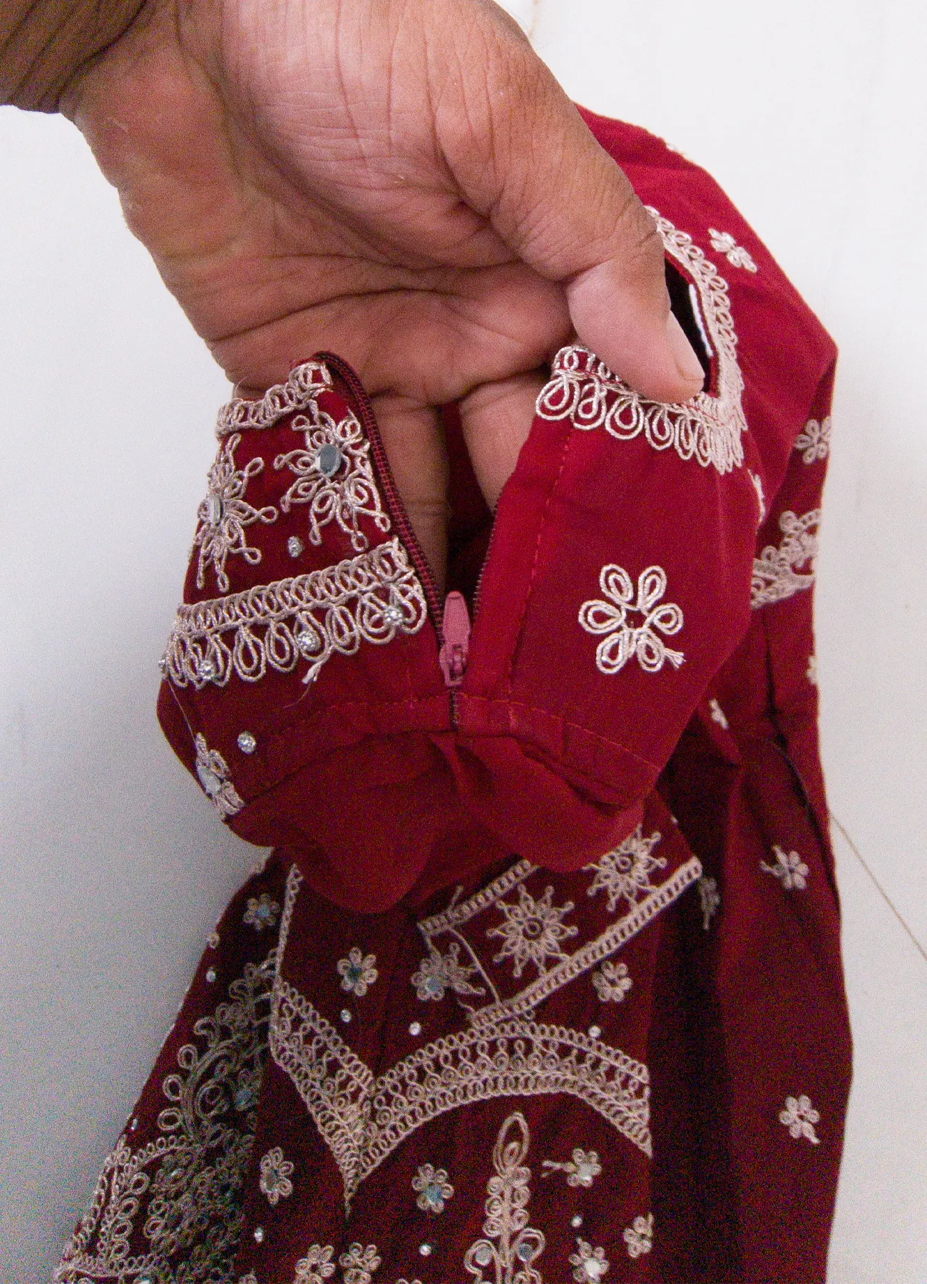 Girls Maroon Embroidered Lehenga Choli Set for wedding | Age 5-8 Years Girls Maroon Embroidered Lehenga Choli Set for wedding | Age 5-8 Years - Image 8 | Shop X Now