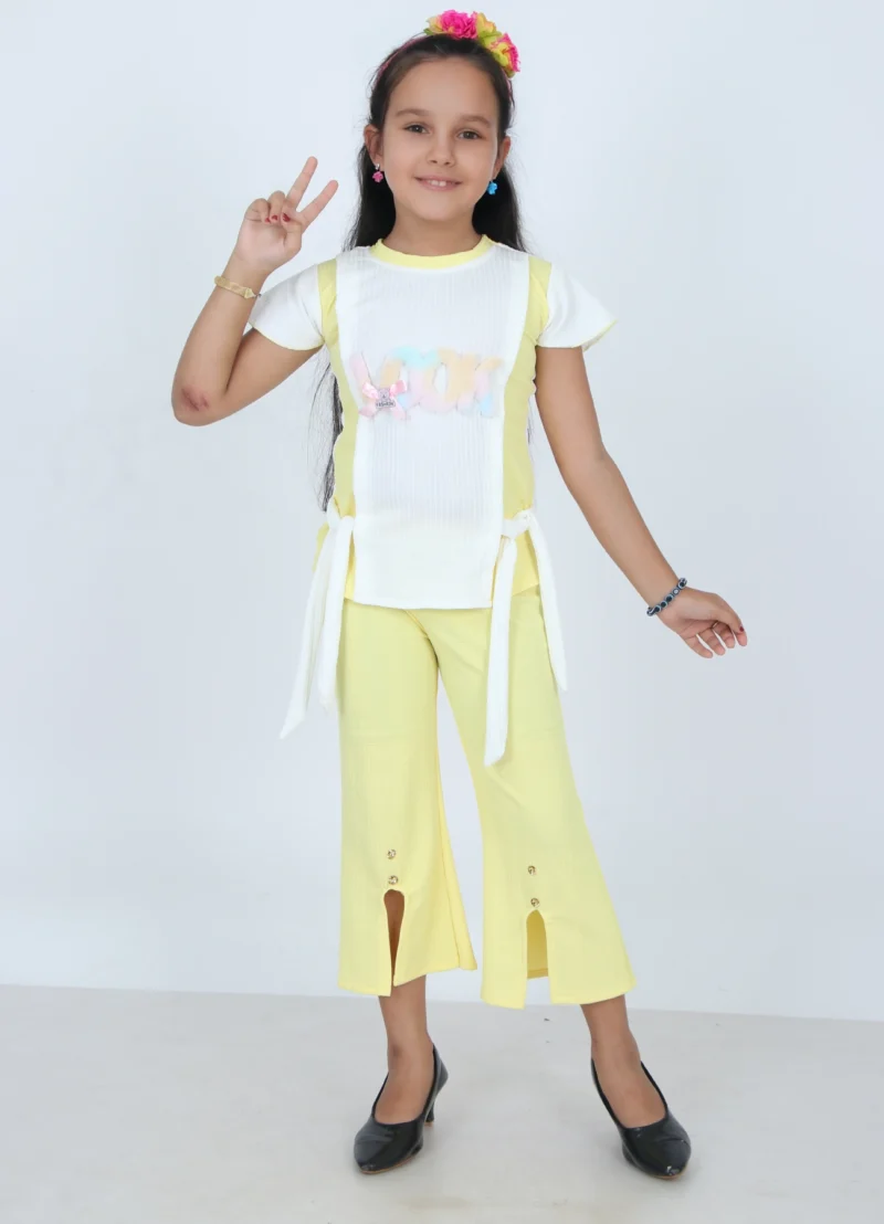 girls clothing sets for kids top plazoo set Yellow color