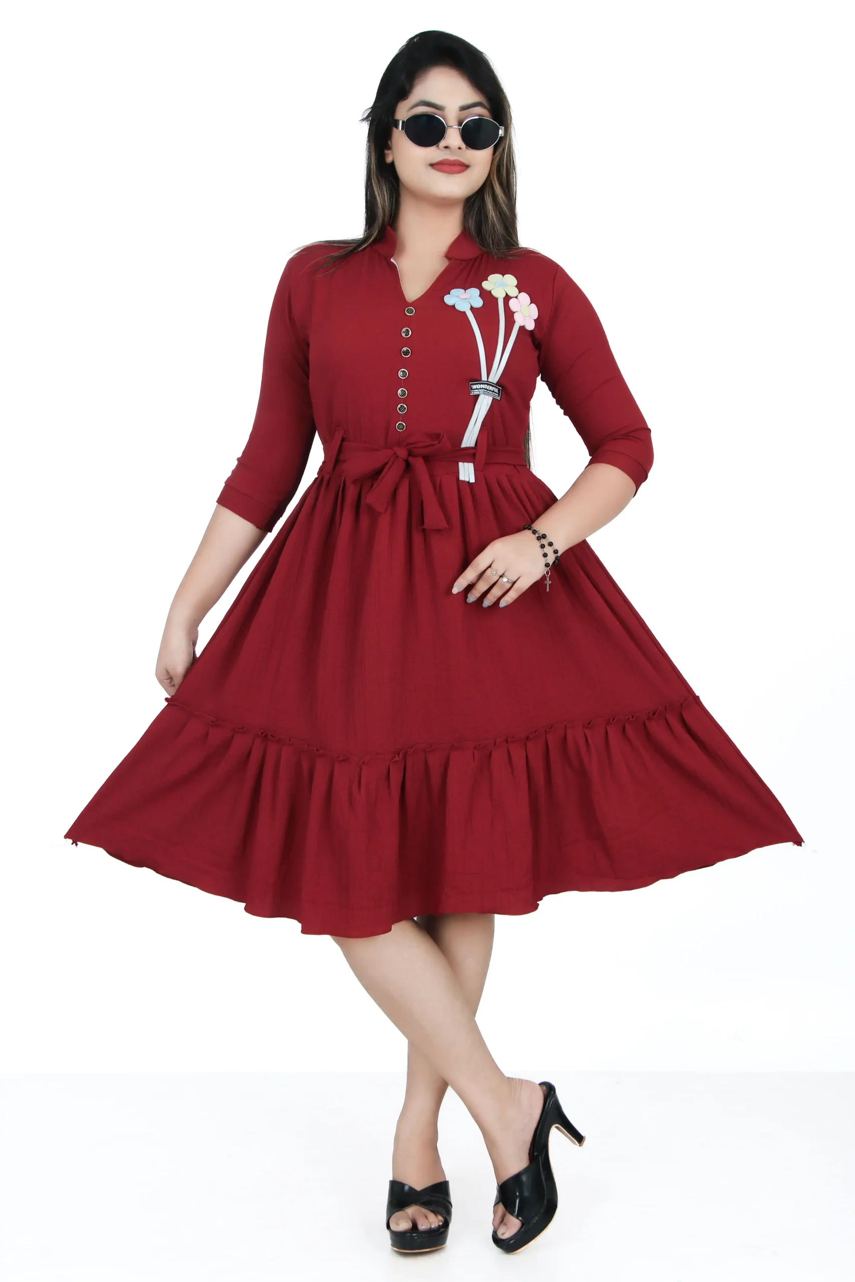 Women Long Tops | Dark Red Color | westren wear dress