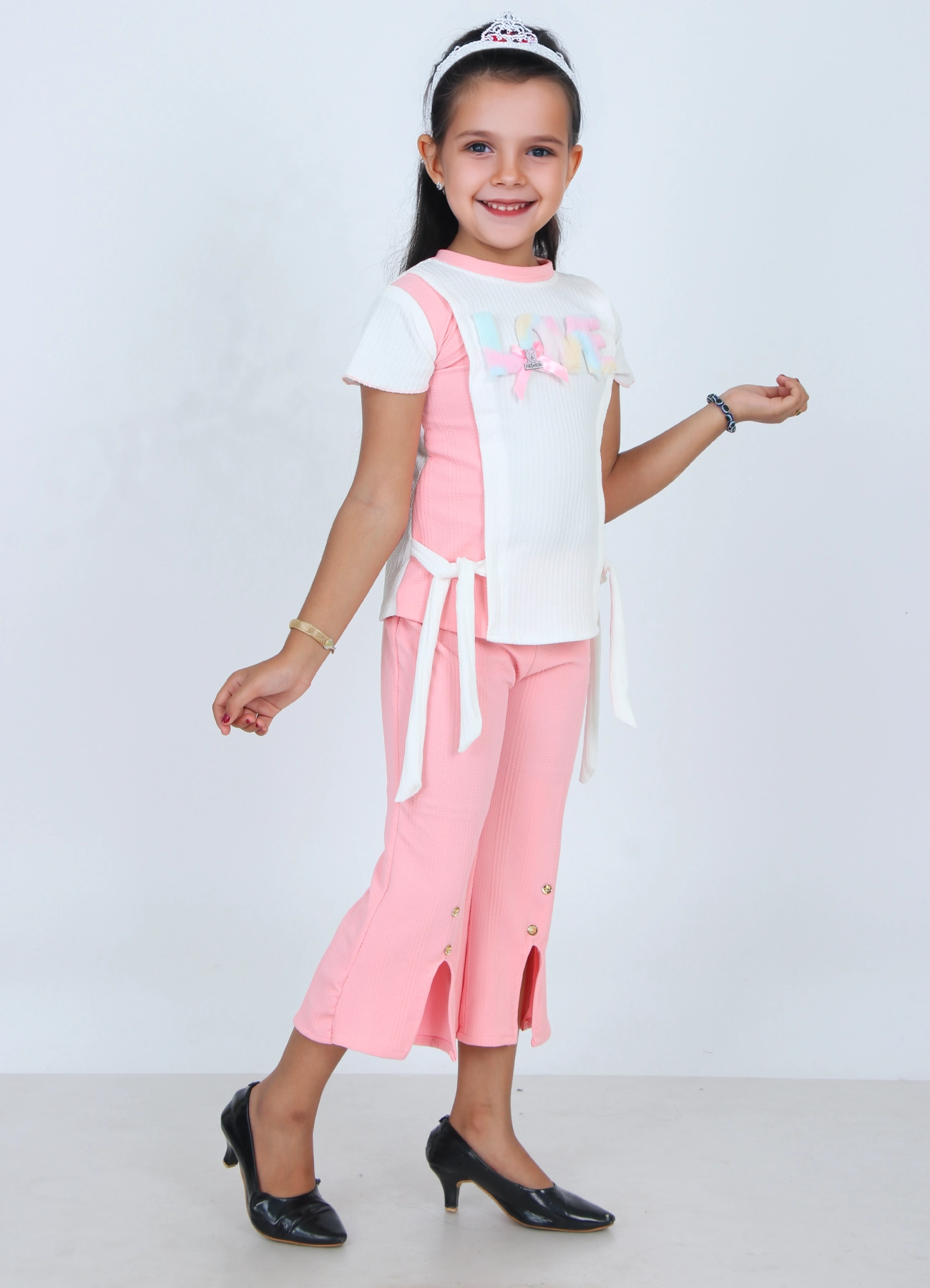 girls clothing sets for kids top plazoo set Pink color girls clothing sets for kids top plazoo set Pink color - Image 3 | Shop X Now