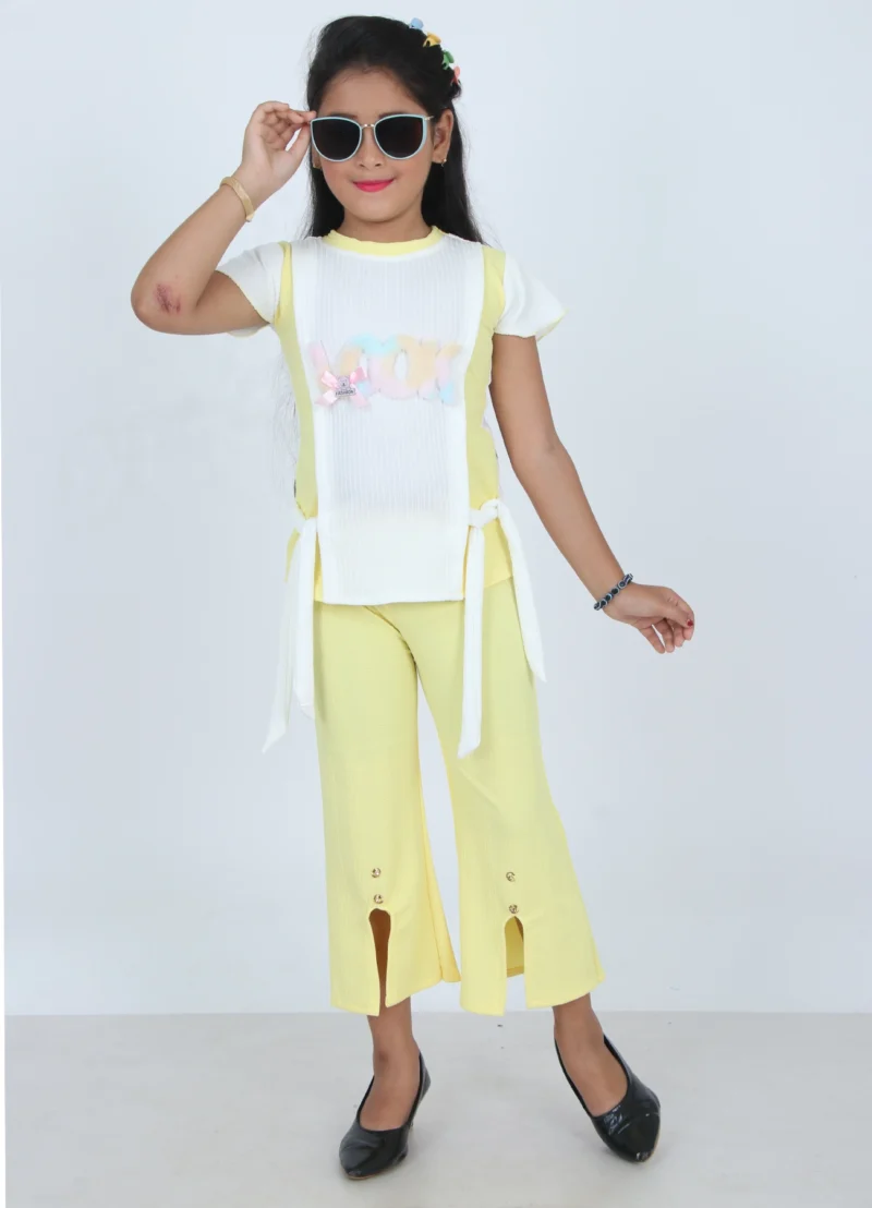 Alternative view of girls clothing sets for kids top plazoo set Yellow color