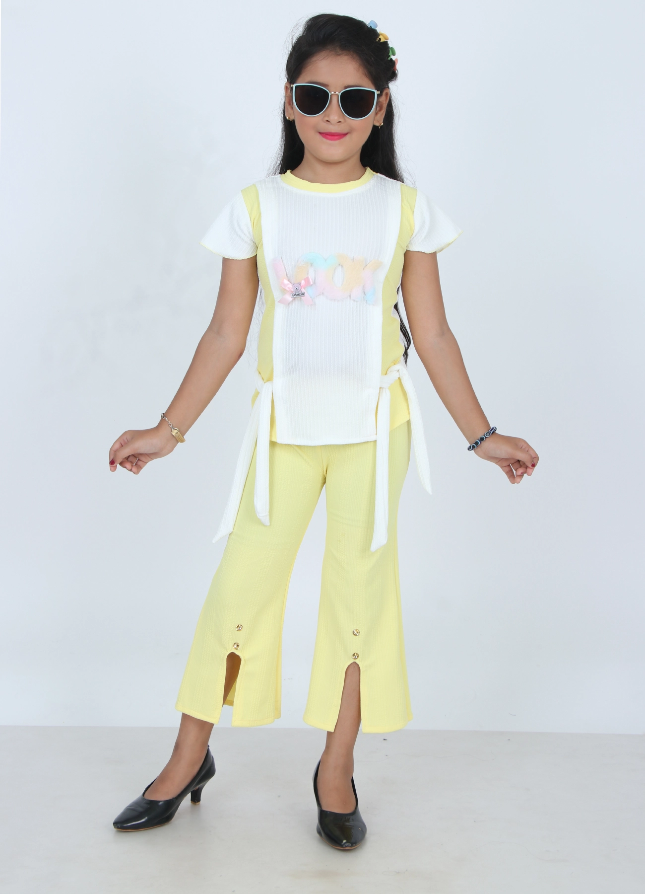 girls clothing sets for kids top plazoo set Yellow color girls clothing sets for kids top plazoo set Yellow color - Image 4 | Shop X Now