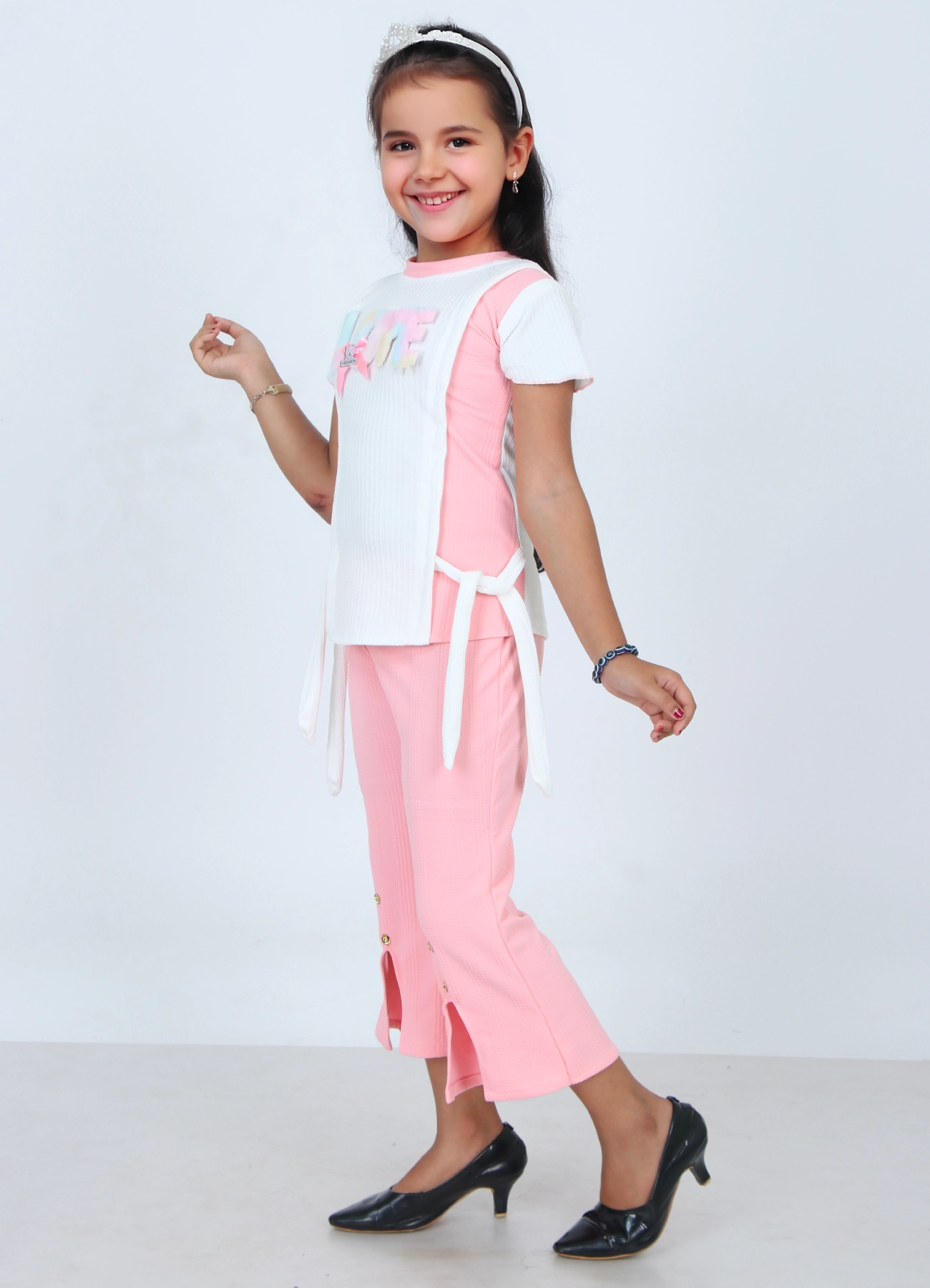 girls clothing sets for kids top plazoo set Pink color girls clothing sets for kids top plazoo set Pink color - Image 2 | Shop X Now