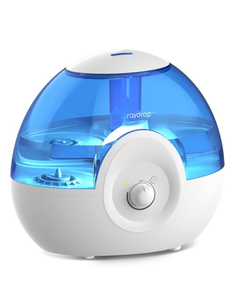 raydrop Cool Mist Ultrasonic Humidifier 2.2L, Quiet, 28dB, Easy Clean, Auto Shut-off, 30 Hours Work, Night Light (Blue)