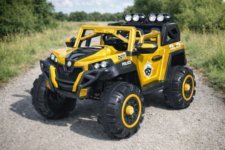 Electric Jeep (Gold) | 12V Rechargeable Ride on with 8Ah Battery | Music Player with BT, USB & AUX | Smooth Acceleration | 6M Battery Warranty | Age 3-12 Years, Upto 50 kg