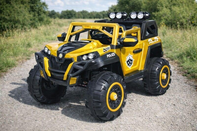Electric Jeep (Gold) | 12V Rechargeable Ride on with 8Ah Battery | Music Player with BT, USB & AUX | Smooth Acceleration | 6M Battery Warranty | Age 3-12 Years, Upto 50 kg | Shop X Now