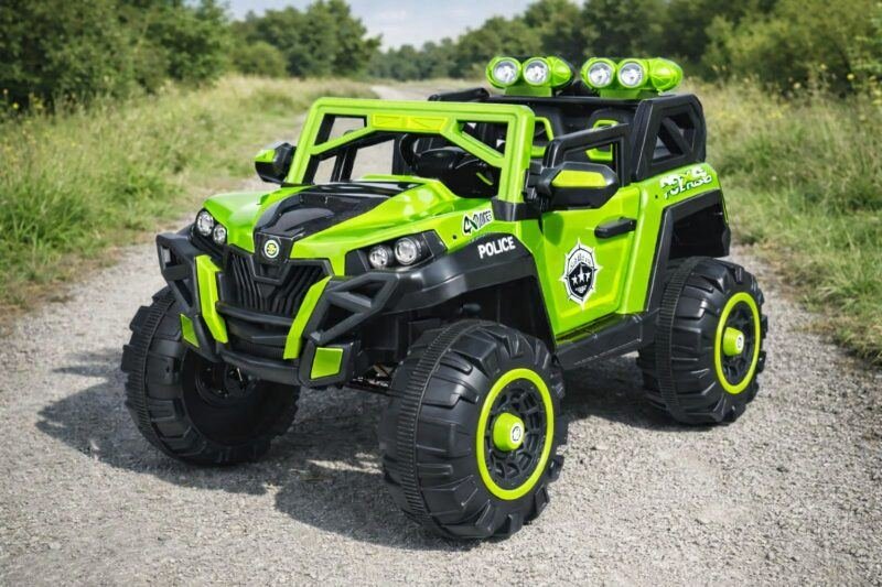 Electric Jeep (Green) | 12V Rechargeable Ride on with 8Ah Battery | Music Player with BT, USB & AUX | Smooth Acceleration | 6M Battery Warranty | Age 3-12 Years, Upto 50 kg | Shop X Now