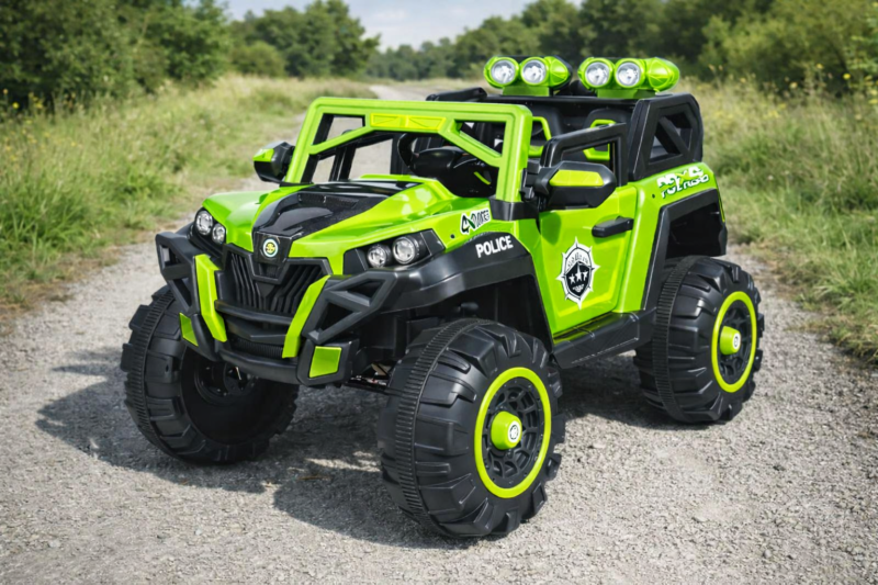 Electric Jeep (Green) | 12V Rechargeable Ride on with 8Ah Battery | Music Player with BT, USB & AUX | Smooth Acceleration | 6M Battery Warranty | Age 3-12 Years, Upto 50 kg | Shop X Now