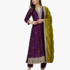 Women's Silk Embroidered Kurta Pant Dupatta Set