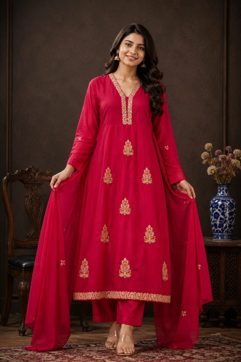 women Red color best qulaty cotton dress