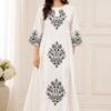 white ambotary work new colletion dress desgine shop now | Shop X Now